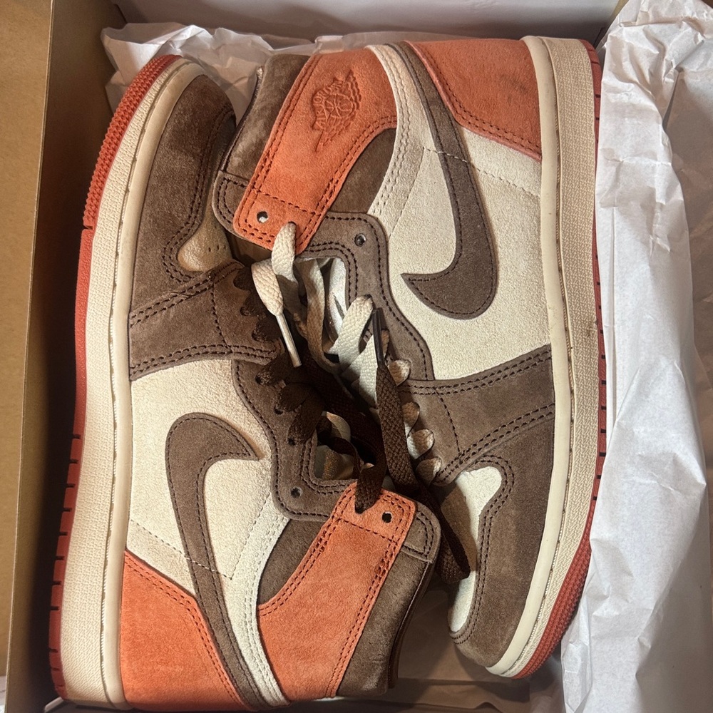 Nike Women's Sneakers in Brown, Cream, and Orange